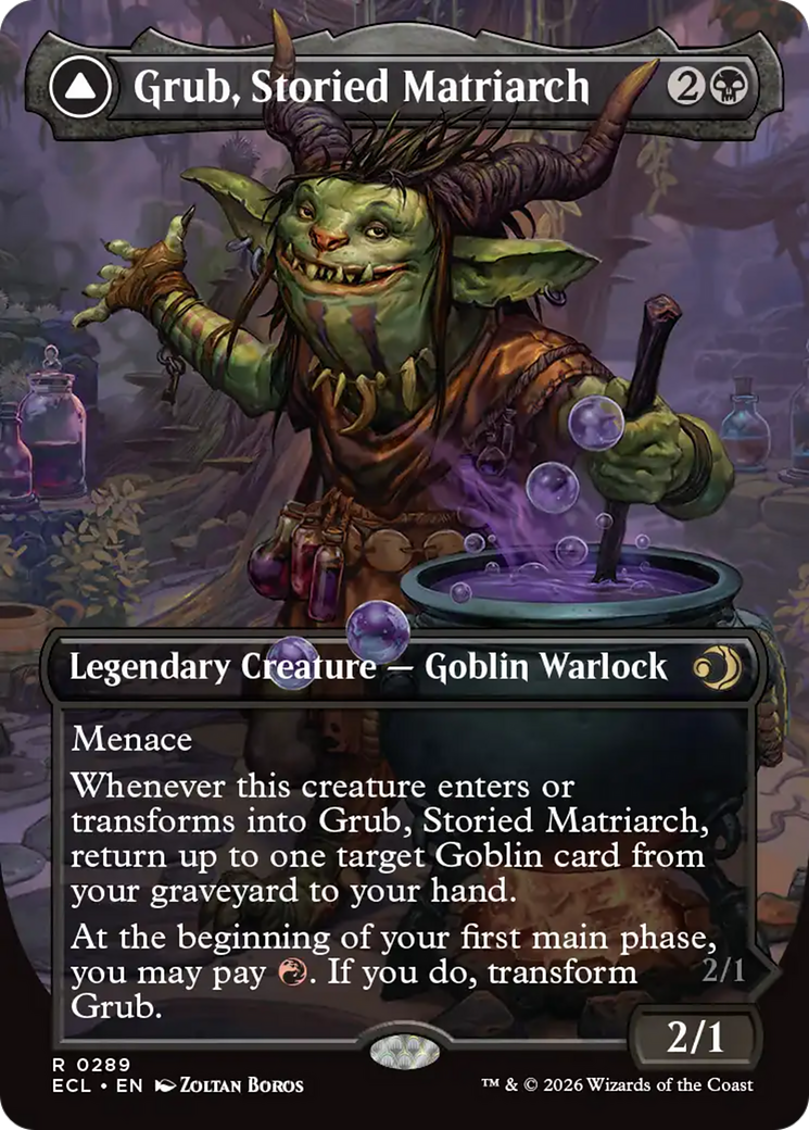 Grub, Storied Matriarch // Grub, Notorious Auntie (0289) (Borderless) (ECL) - Foil