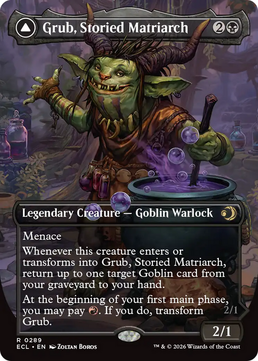 Grub, Storied Matriarch // Grub, Notorious Auntie (0289) (Borderless) (ECL) - Foil