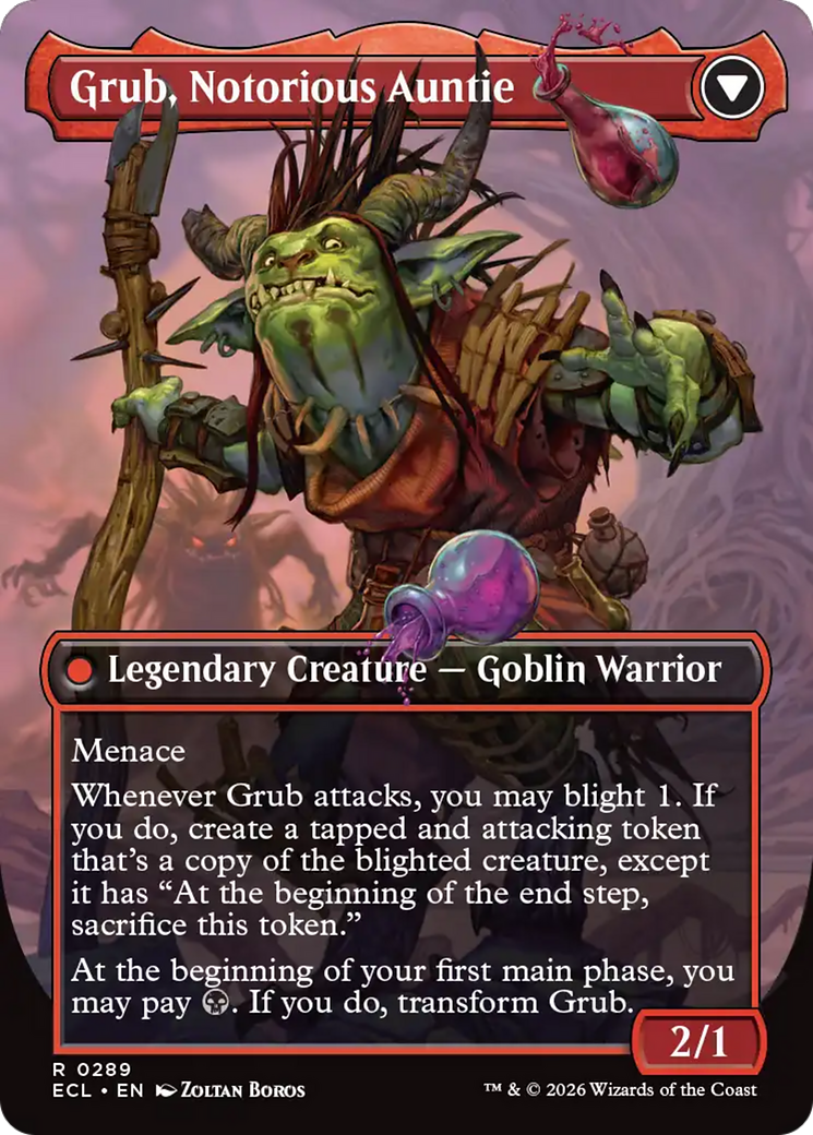 Grub, Storied Matriarch // Grub, Notorious Auntie (0289) (Borderless) (ECL) - Foil