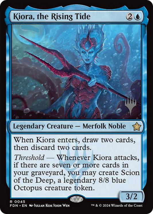 Kiora, the Rising Tide (0045) (Promo Pack) - Foil pfdn