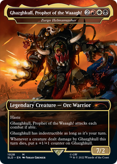 Ghazghkull, Prophet of the Waaagh! [Zurgo Helmsmasher] (1028) (Borderless) - Foil