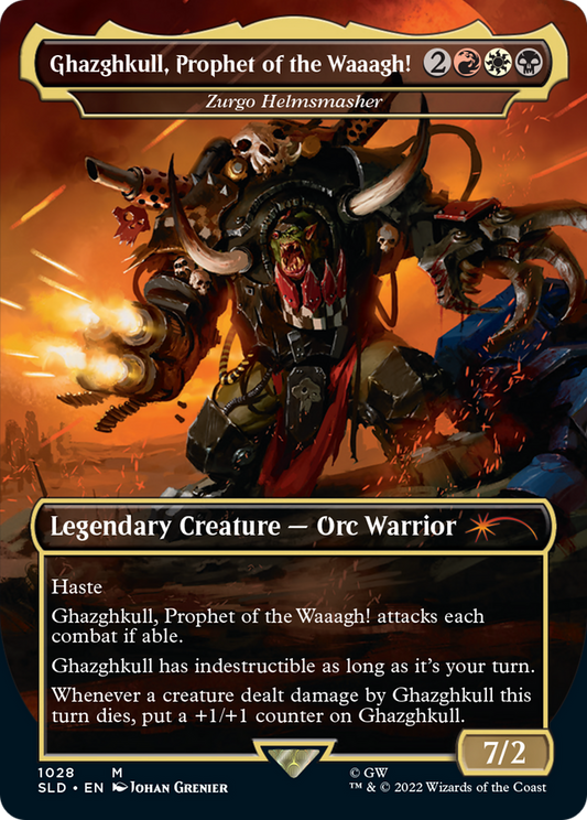 Ghazghkull, Prophet of the Waaagh! [Zurgo Helmsmasher] (1028) (Borderless) - Foil