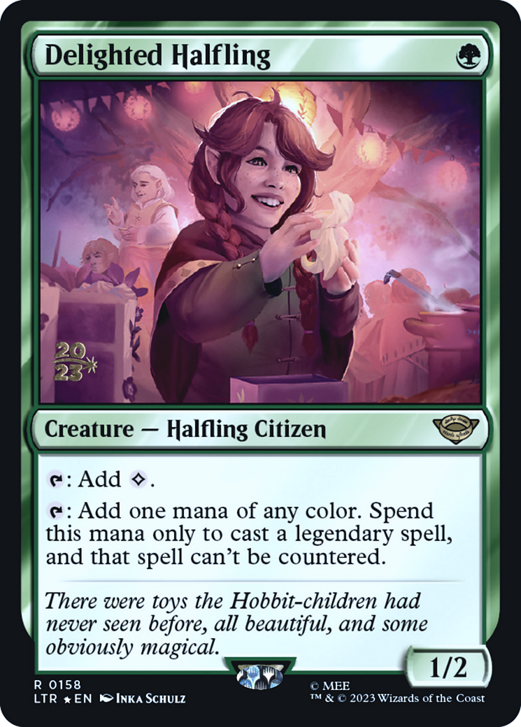 Delighted Halfling (0158) (Prerelease) - Foil
