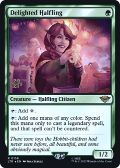 Delighted Halfling (0158) (Prerelease) - Foil