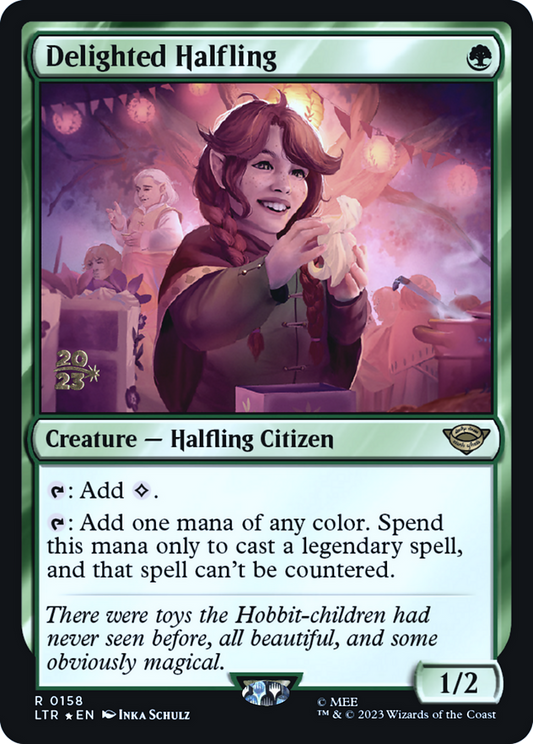 Delighted Halfling (0158) (Prerelease) - Foil
