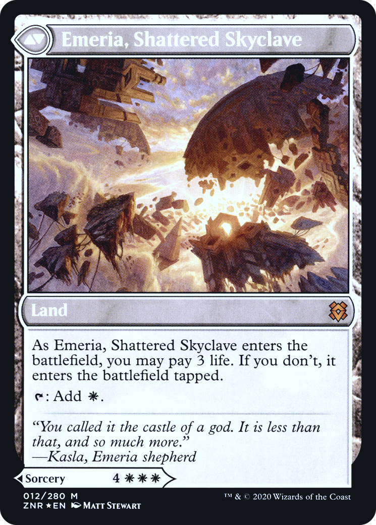 Emeria's Call // Emeria, Shattered Skyclave (012) (Prerelease) (PZNR) - Foil