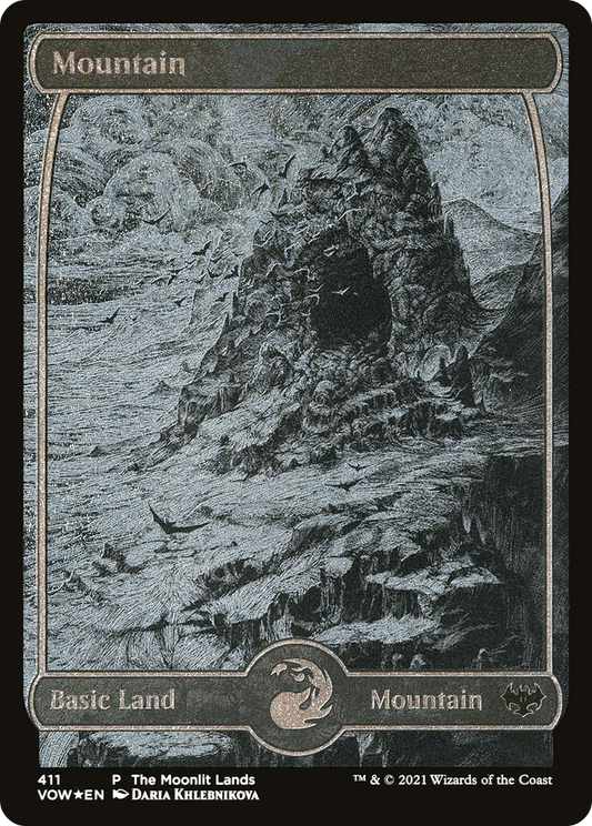 Mountain (411) (The Moonlit Lands) - Silver Foil Etched