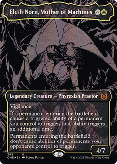 Elesh Norn, Mother of Machines (345) (Borderless) - Oil Slick Raised Foil