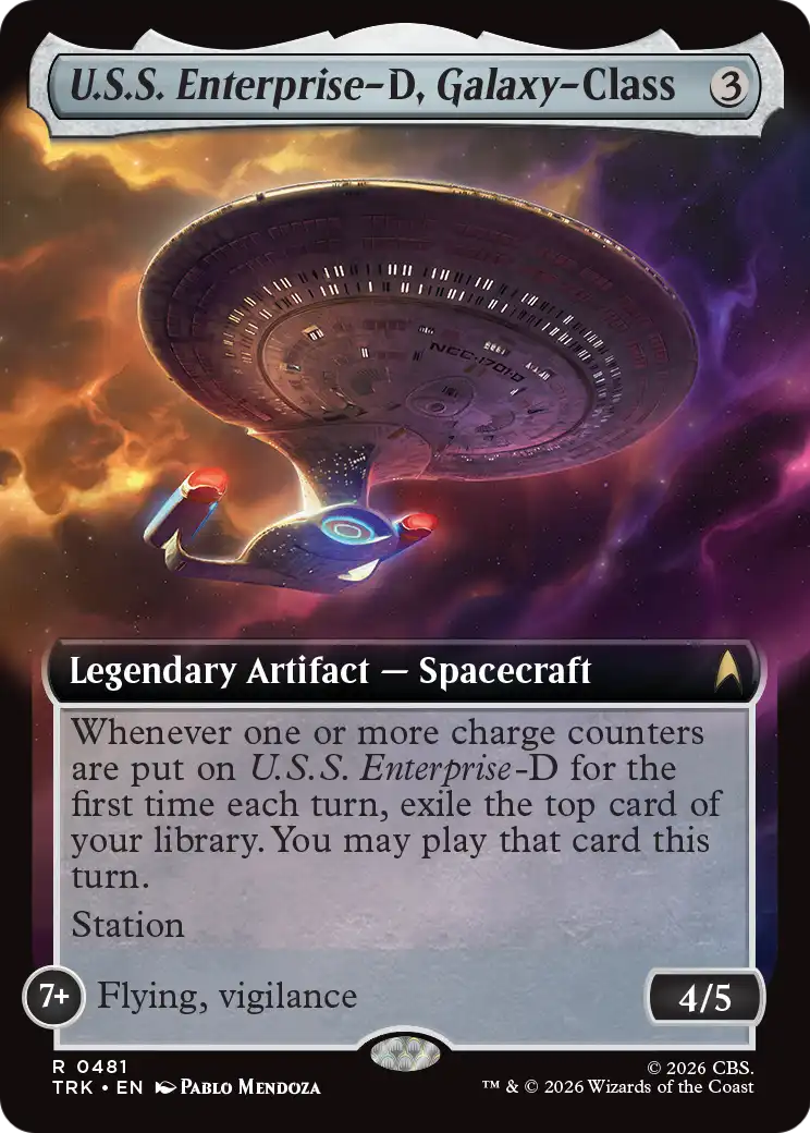 U.S.S. Enterprise-D, Galaxy-Class (0481) (Extended Art) (TRK) - Foil