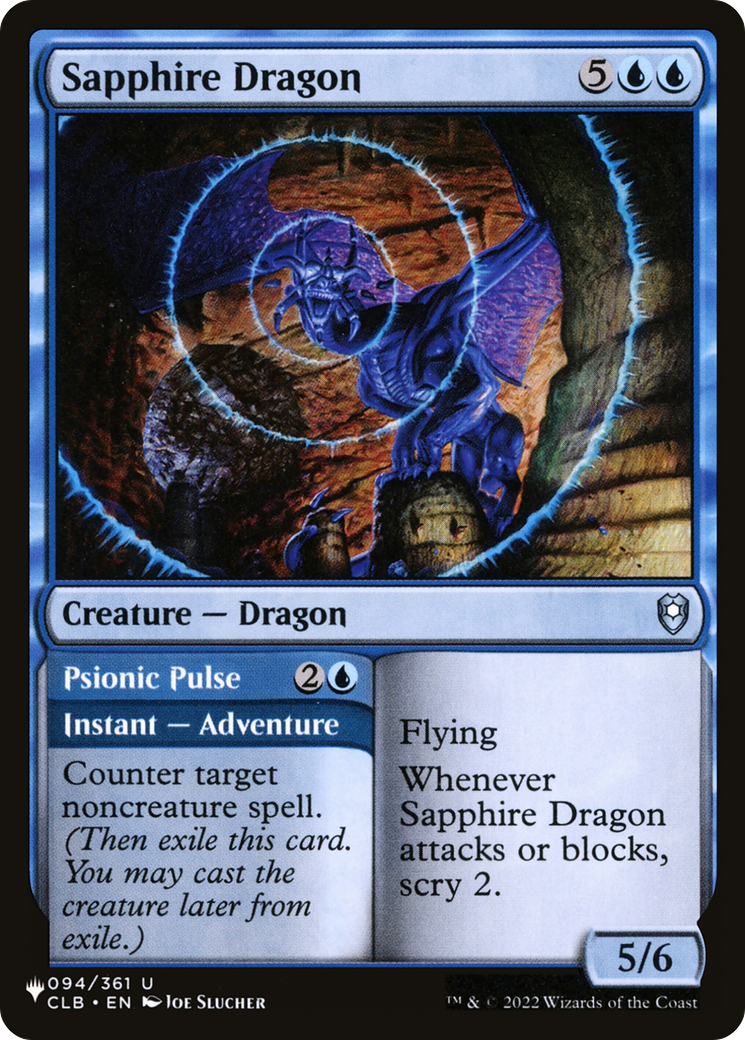 Sapphire Dragon // Psionic Pulse (CLB-94) (PLST)