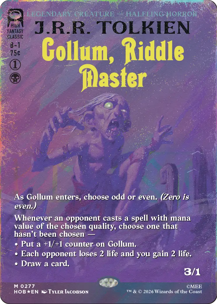 Gollum, Riddle Master (0277) (Borderless) (Book Cover) (HOB) - Surge Foil