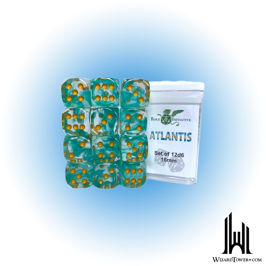 Dice Set - Diffusion Atlantis 18mm d6 12ct
