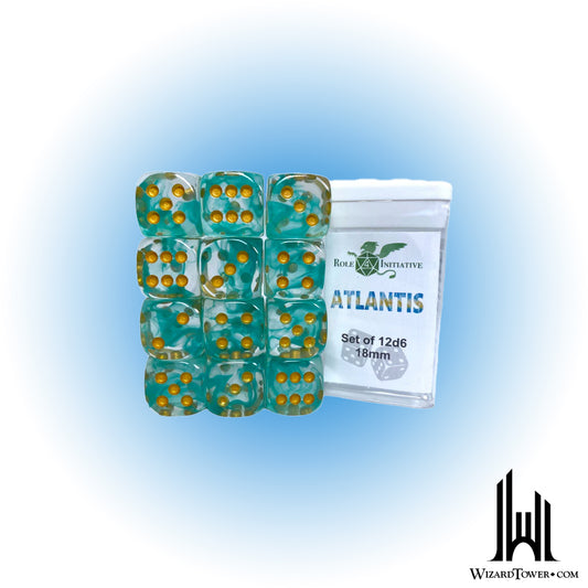 Dice Set - Diffusion Atlantis 18mm d6 12ct