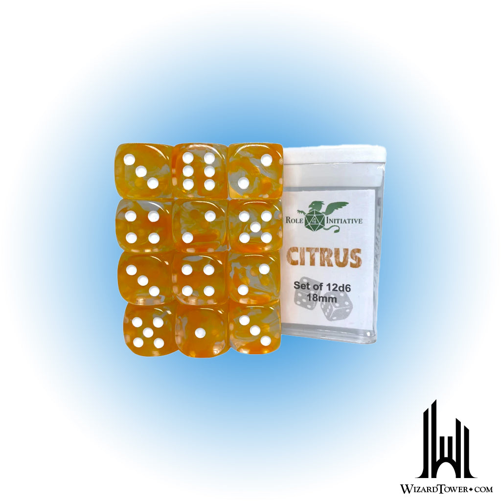 Dice Set - Diffusion Citrus 18mm d6 12ct
