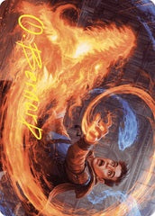 Frantic Firebolt (16/81) Art Card (AWOE) - Gold-Stamped Signature
