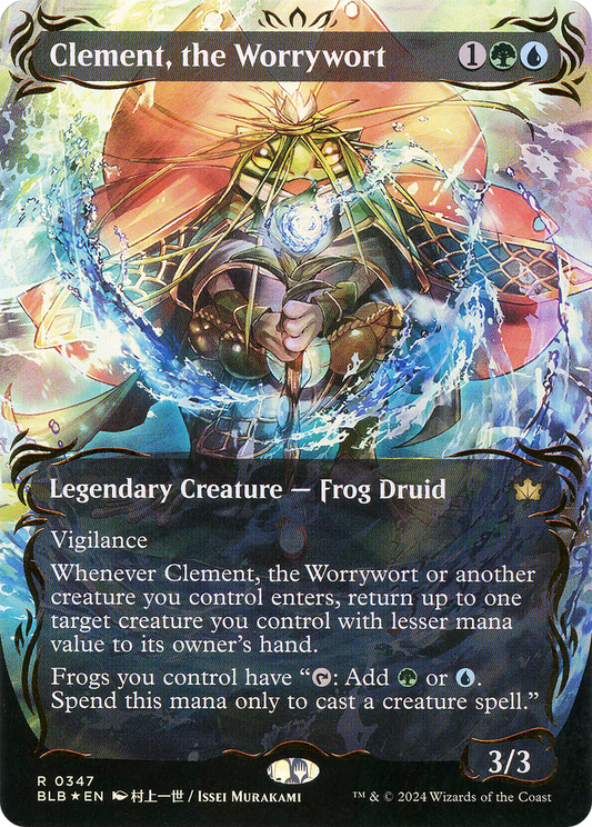 Clement, the Worrywort (0347) (Borderless) (Showcase) - Raised Foil
