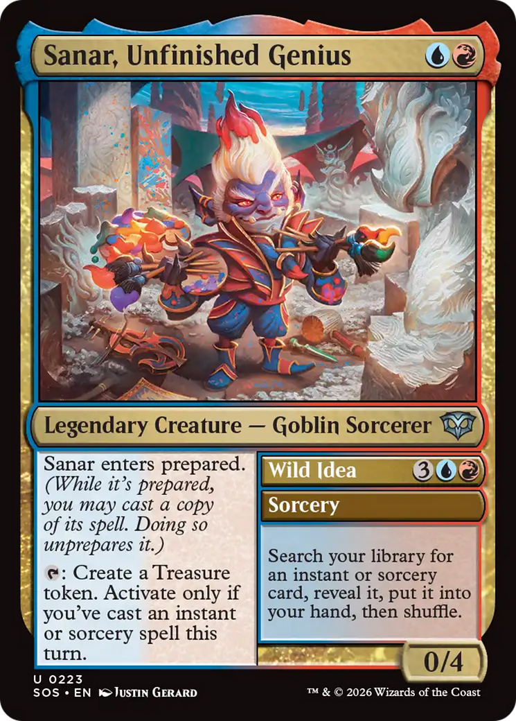 Sanar, Unfinished Genius // Wild Idea (0223) (SOS) - Foil