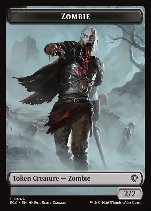 Snake (0008) // Zombie (0003) Double-Sided Token (TECC) - Foil