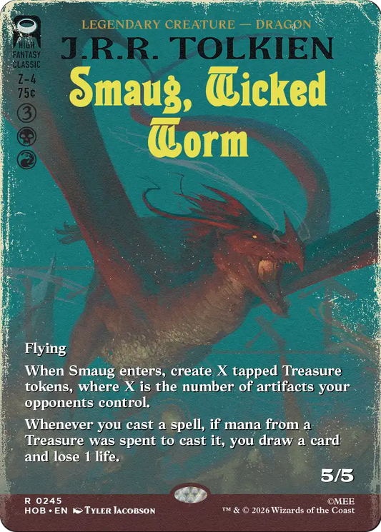 Smaug, Wicked Worm (0245) (Borderless) (Book Cover) (HOB) - Foil