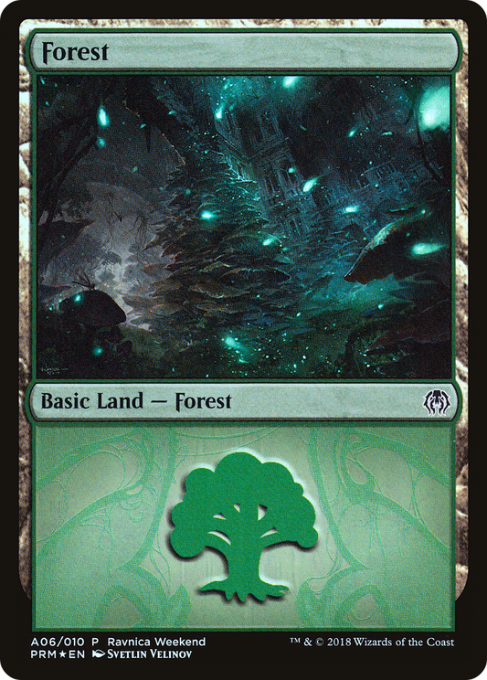 Forest (A06) (Ravnica Weekend) - Foil