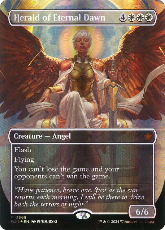 Herald of Eternal Dawn (0368) (Borderless) - Mana Foil