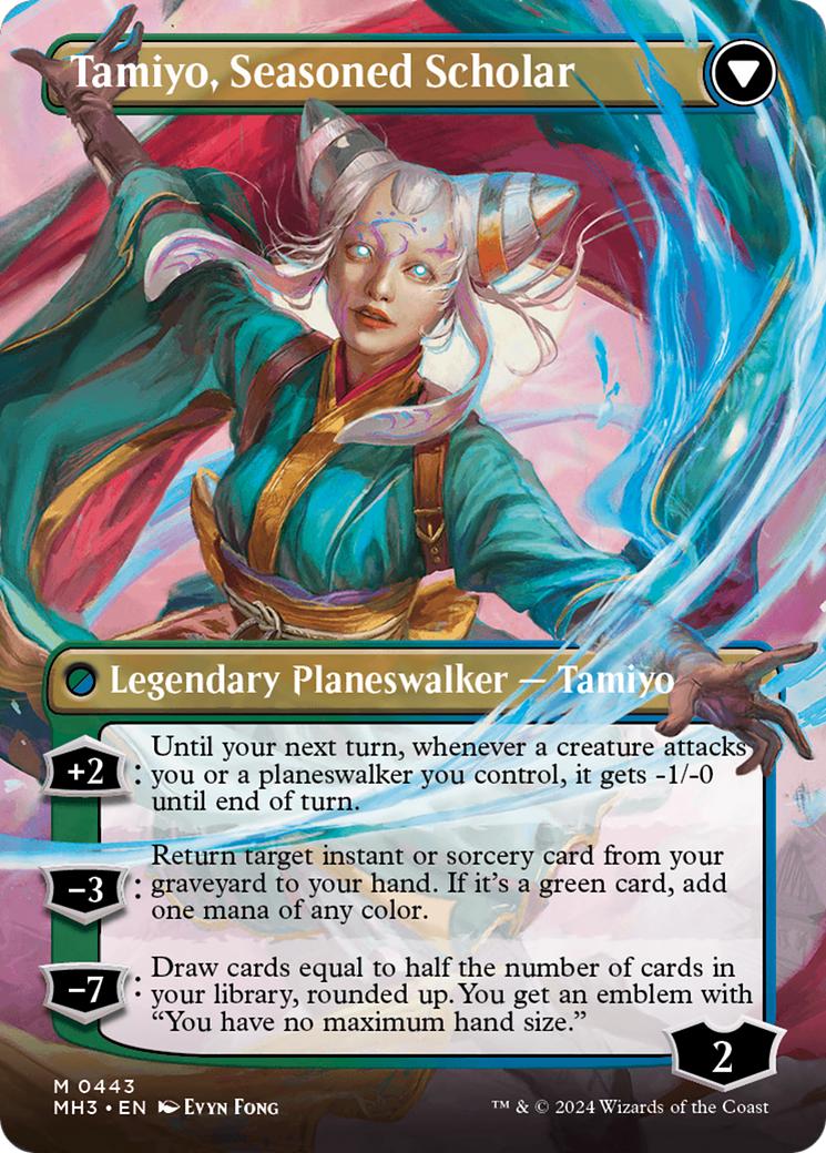 Tamiyo, Inquisitive Student // Tamiyo, Seasoned Scholar (0443) (Borderless) (MH3) - Foil