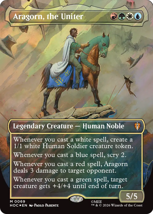 Aragorn, the Uniter (0069) (Borderless) (HOC) - Surge Foil