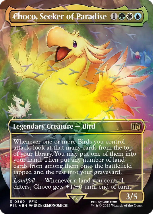 Choco, Seeker of Paradise (0569) (Borderless) - Chocobo Track Foil fin