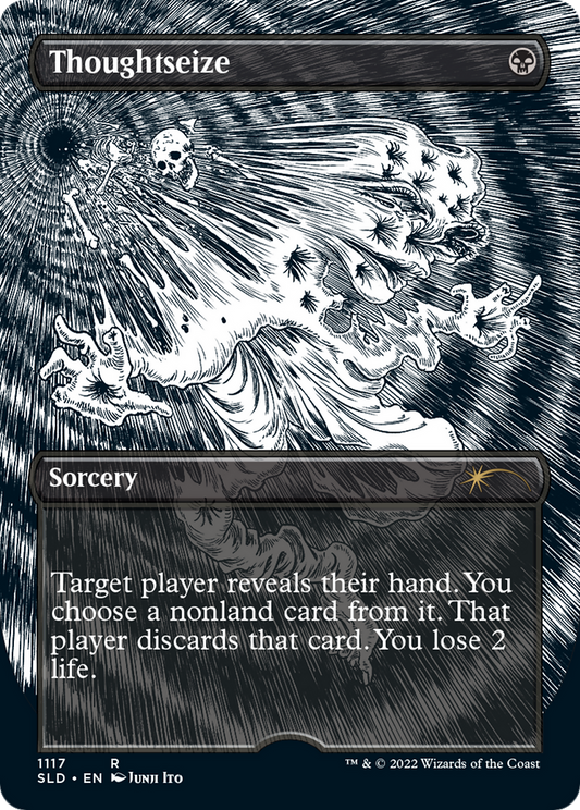 Thoughtseize (1117) (Borderless) - Foil Etched