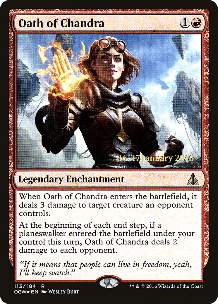 Oath of Chandra (113) (Prerelease) - Foil