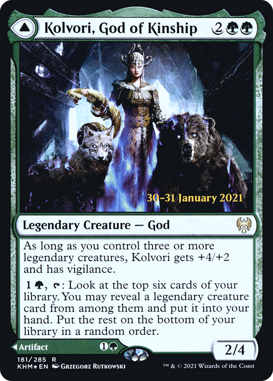 Kolvori, God of Kinship // The Ringhart Crest (181) (Prerelease) (PKHM) - Foil