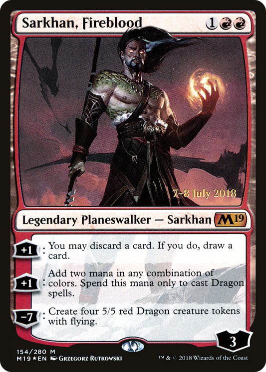 Sarkhan, Fireblood (154) (Prerelease) - Foil