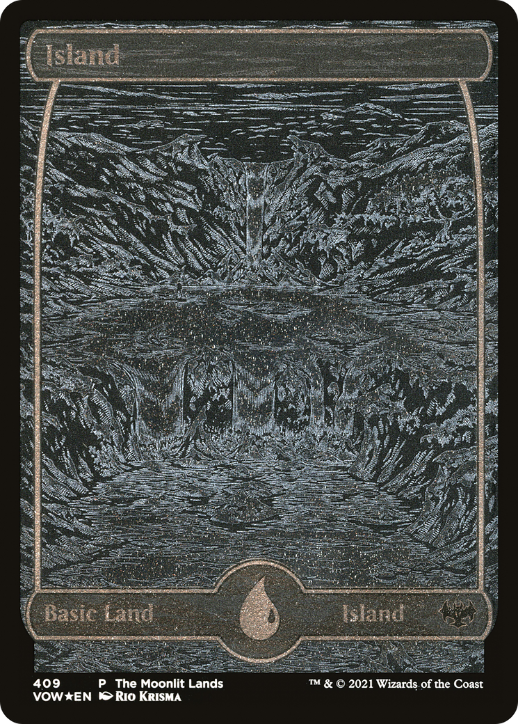 Island (409) (The Moonlit Lands) - Silver Foil Etched
