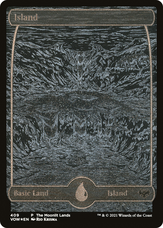 Island (409) (The Moonlit Lands) - Silver Foil Etched