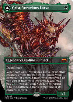 Grist, Voracious Larva // Grist, the Plague Swarm (0446) (Borderless) (MH3) - Foil
