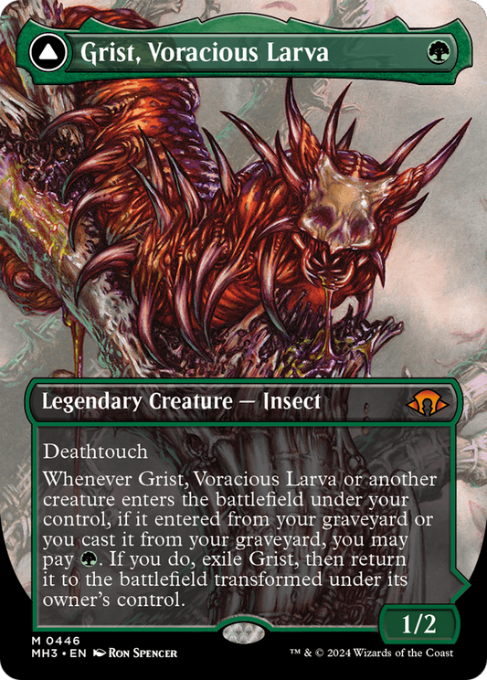Grist, Voracious Larva // Grist, the Plague Swarm (0446) (Borderless) (MH3) - Foil