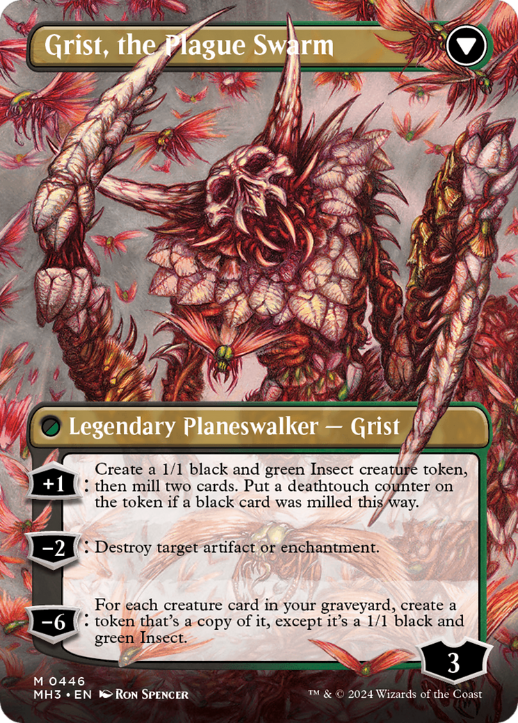 Grist, Voracious Larva // Grist, the Plague Swarm (0446) (Borderless) (MH3) - Foil