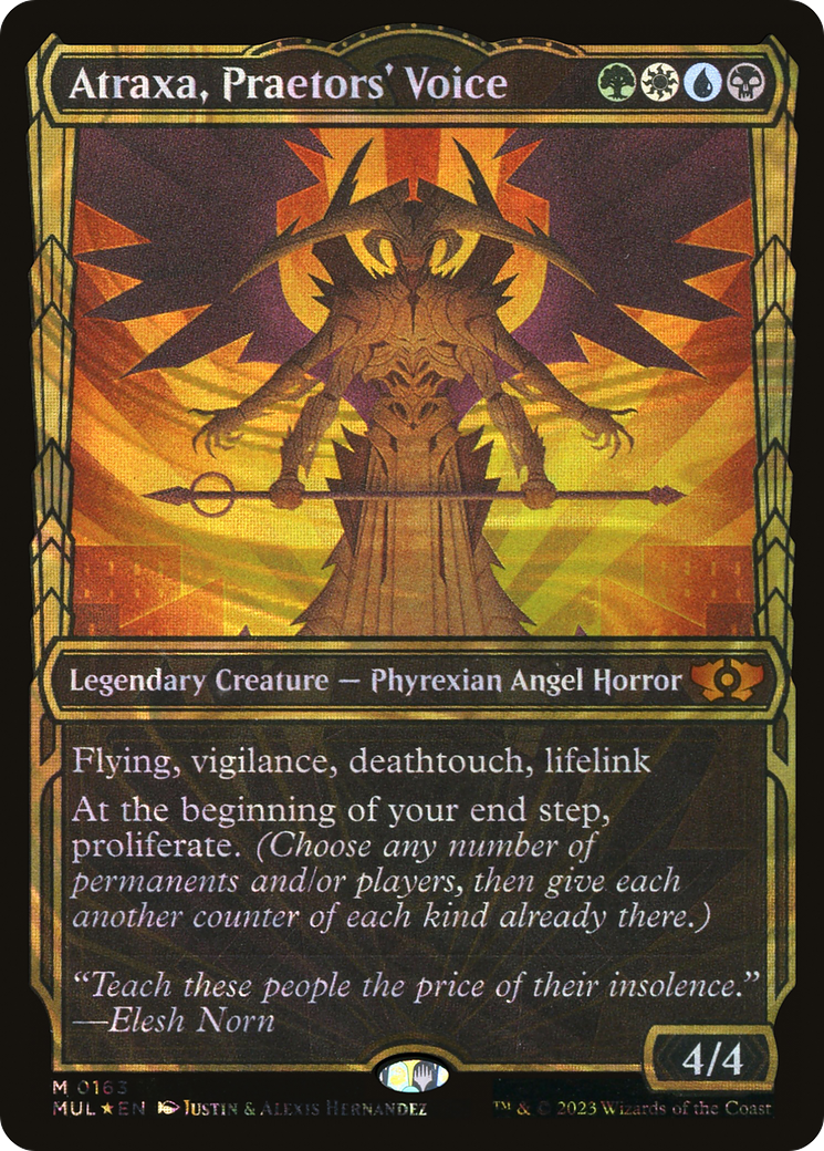 Atraxa, Praetors' Voice (0163) (Showcase) - Halo Foil