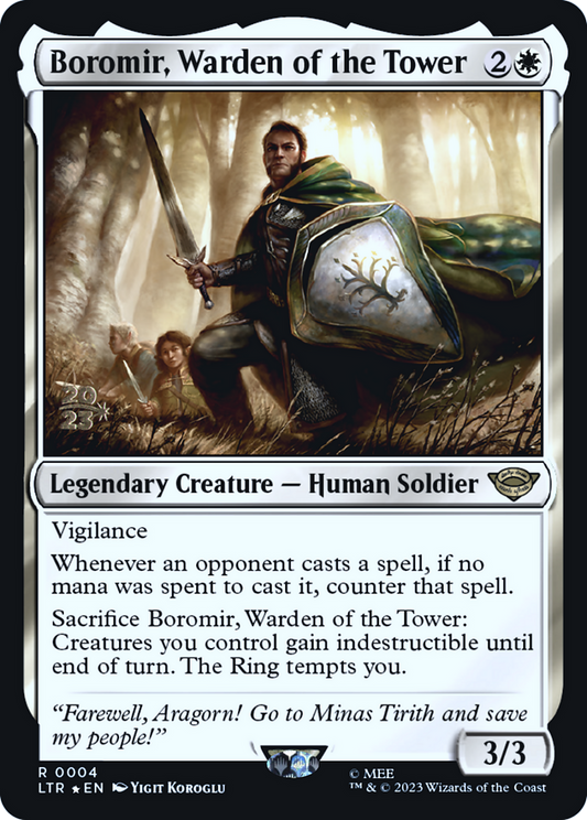 Boromir, Warden of the Tower (0004) (Prerelease) - Foil