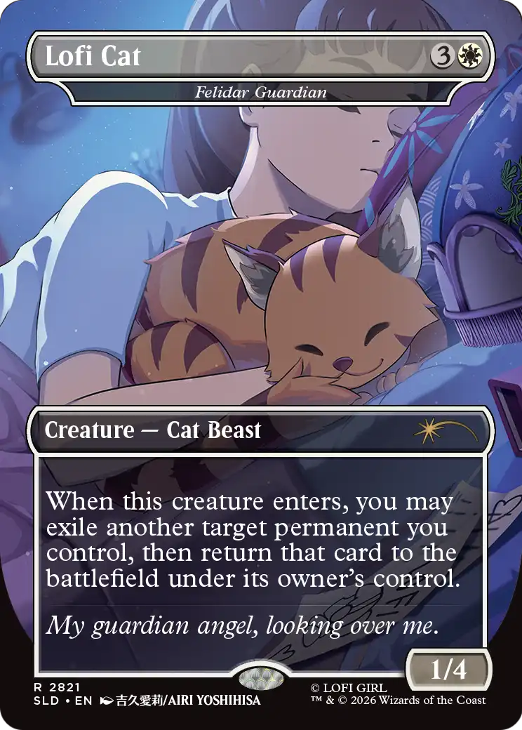 Lofi Cat [Felidar Guardian] (2821) (Borderless) (SLD) - Foil