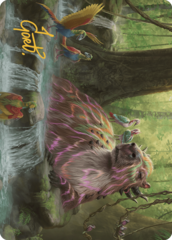 Basking Capybara (22/81) Art Card (ALCI) - Gold-Stamped Signature
