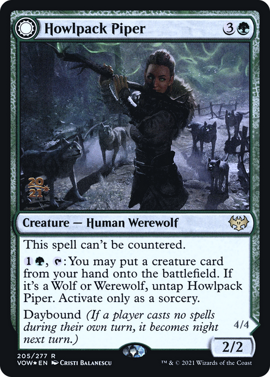 Howlpack Piper // Wildsong Howler (205) (Prerelease) (PVOW) - Foil
