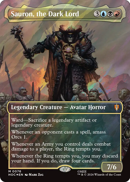 Sauron, the Dark Lord (0076) (Borderless) (HOC) - Surge Foil