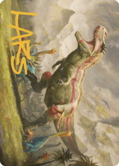 Ghalta, Stampede Tyrant (24/81) Art Card (ALCI) - Gold-Stamped Signature