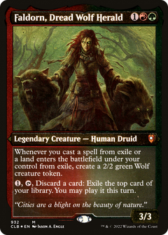 Faldorn, Dread Wolf Herald (932) (Display Commander) (Thick Stock) - Foil Etched