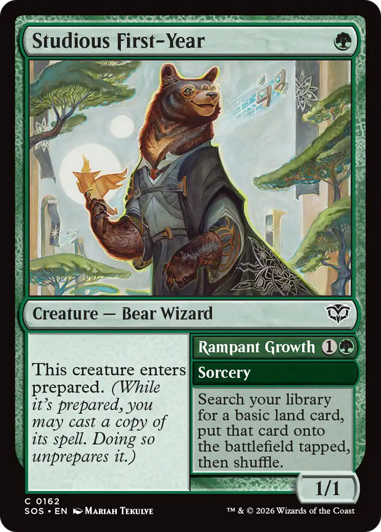 Studious First-Year // Rampant Growth (0162) (SOS) - Foil