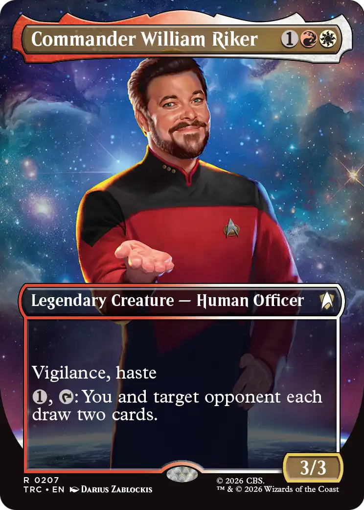 Commander William Riker (0207) (Borderless) (TRC) - Foil