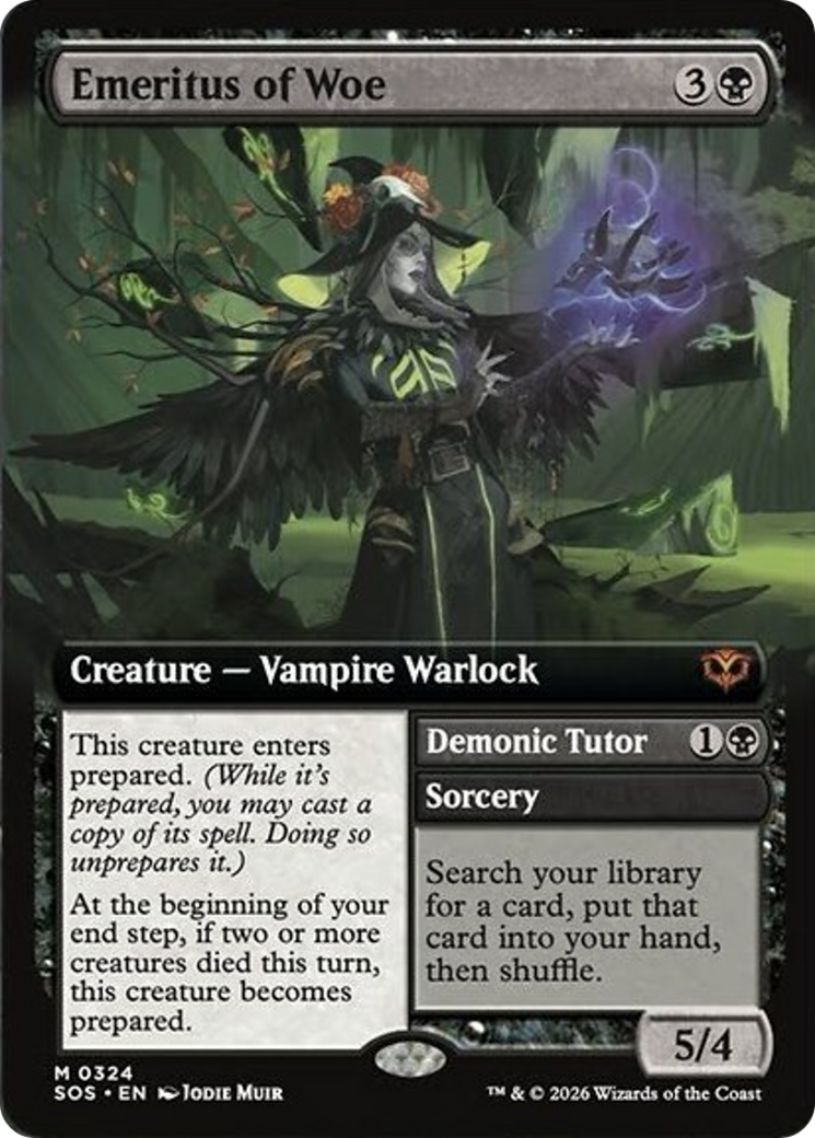 Emeritus of Woe // Demonic Tutor (0324) (Extended Art) (SOS) - Foil