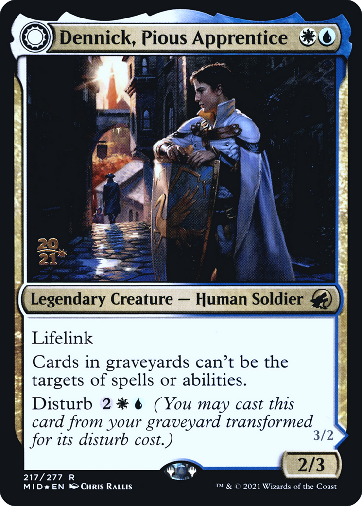 Dennick, Pious Apprentice // Dennick, Pious Apparition (217) (Prerelease) (PMID) - Foil