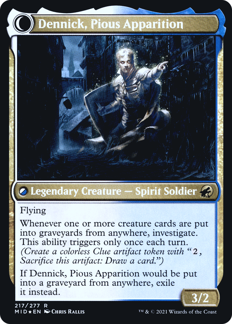 Dennick, Pious Apprentice // Dennick, Pious Apparition (217) (Prerelease) (PMID) - Foil